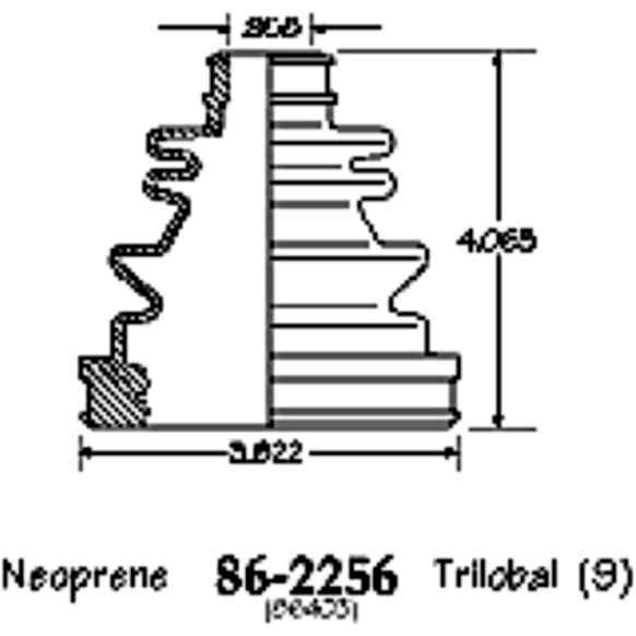 86-2256-D CV Boot - Black, Neoprene, Direct Fit, Sold individually