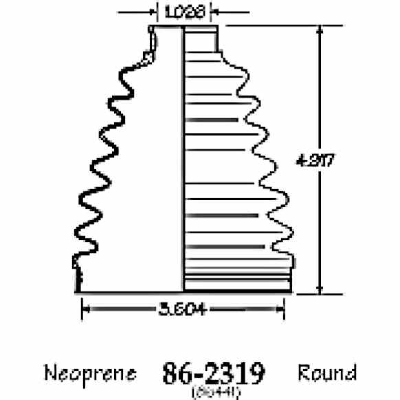 86-2319-D CV Boot - Black, Neoprene, Direct Fit, Sold individually