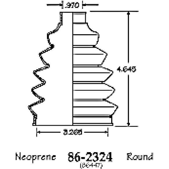 86-2324-D CV Boot - Black, Neoprene, Direct Fit, Sold individually