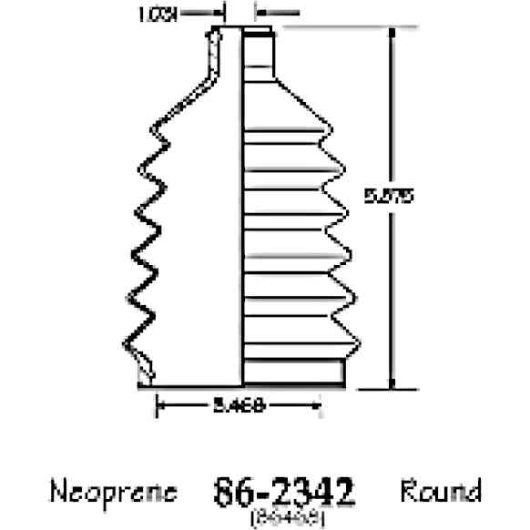 86-2342-D CV Boot - Black, Neoprene, Direct Fit, Sold individually