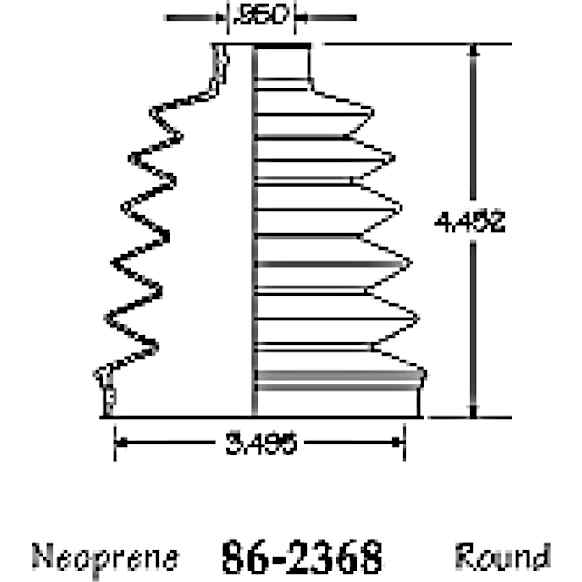 86-2368-D CV Boot - Black, Neoprene, Direct Fit, Sold individually