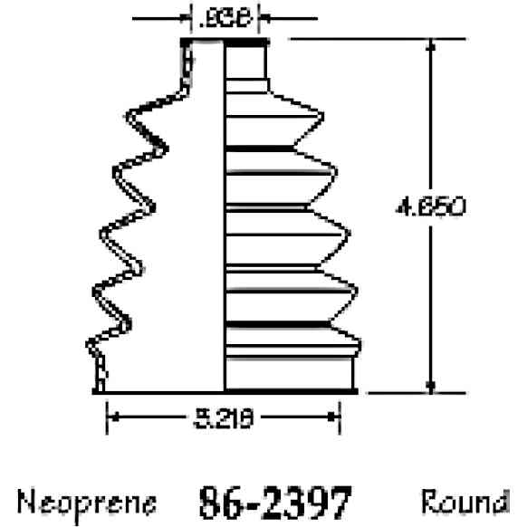 86-2397-D CV Boot - Black, Neoprene, Direct Fit, Sold individually