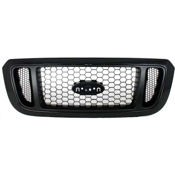Grille Assembly, Textured Black Shell with Painted Silver Insert