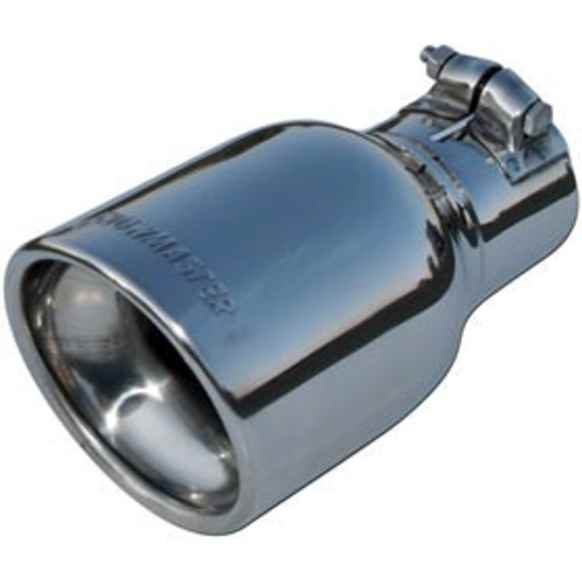 15365 Exhaust Tip - 4.00 in. Rolled Angle Polished SS Fits 2.50 in. Tubing - Clamp-on
