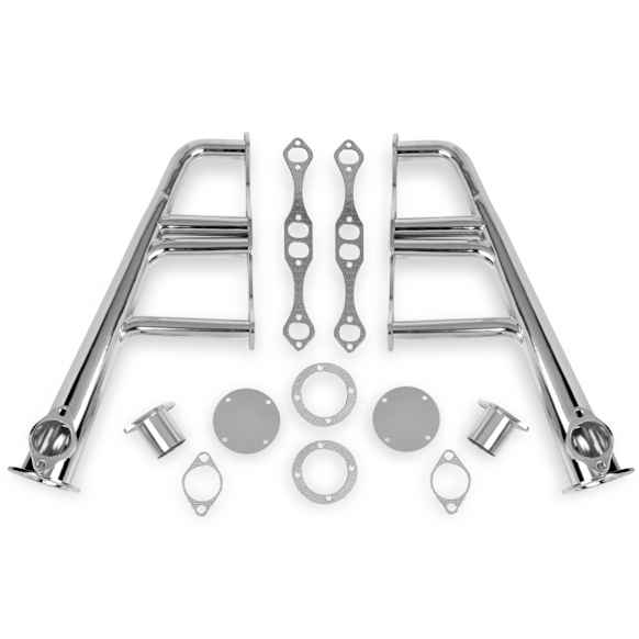 11702-2FLT Universal, Headers Shorty Chrome Made of Steel