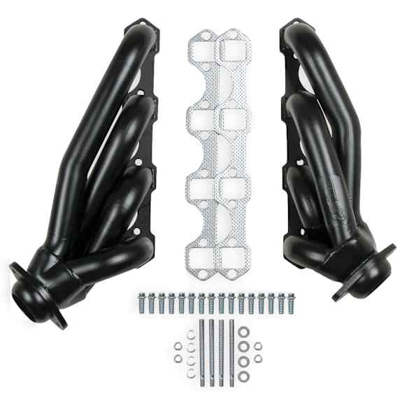 12147FLT Headers Shorty, Painted Black, Made of Stainless Steel