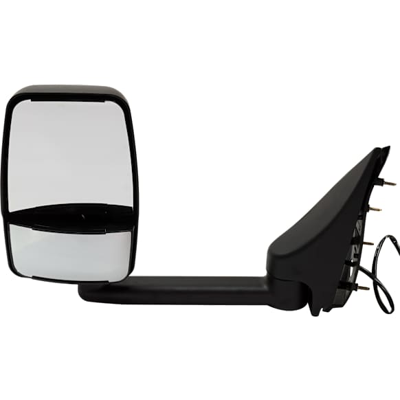 2011 Ford E-450 Super Duty - 4-bolt Mount, Driver Side Towing Mirror, Power, Non-Heated, Paintable, Manual Folding, No Signal Light, No Blind Spot Feature, No Memory, No Puddle Light, No Auto-Dimming