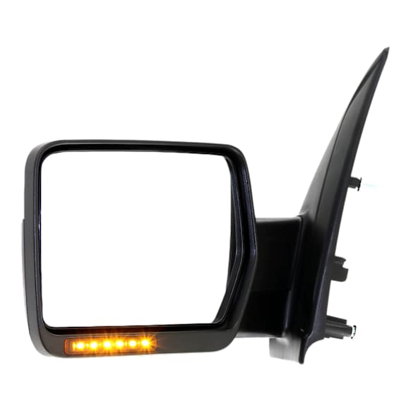 2009 Ford F-150 - Driver Side Mirror, Power Adjust, Heated, Chrome, Power Folding, In-housing Signal Light, No Blind Spot Feature, With Memory, With Puddle Light, No Auto-Dimming