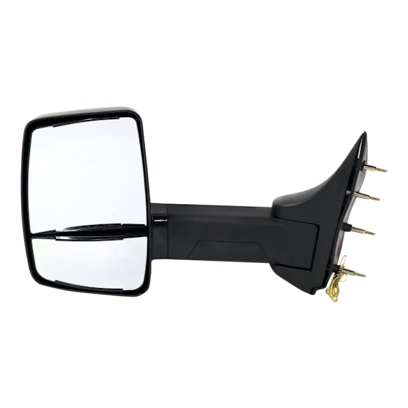 4-bolt mount, Driver Side Towing Mirror, Manual Adjust, Non-Heated, Manual Folding, Paintable, In-housing Signal Light, No Memory, No Puddle Light, No Auto-Dimming, No Blind Spot Feature