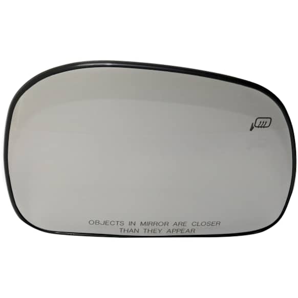 Passenger Side Mirror Glass, Non-Towing, Heated, No Blind Spot Feature, Convex, With backing plate