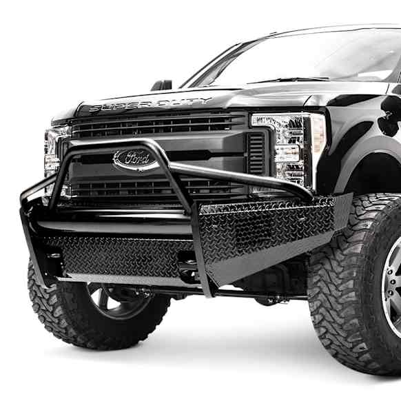 FS17-S4162-1 Front Bumper, Black, with Pre-Runner Guard, with Tow Hook