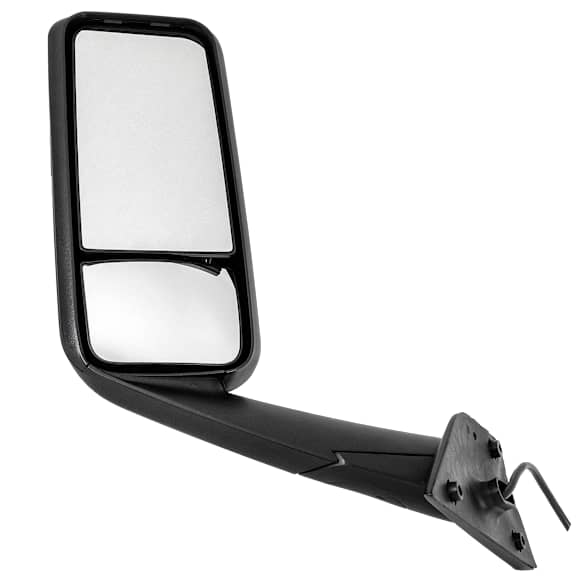 2018-2021 Freightliner Cascadia - Driver Side Mirror, Power Adjust, Heated, Textured Black, Manual Folding, No Signal Light, No Blind Spot Feature, No Memory, No Puddle Light, No Auto-Dimming, With Ambient Air Temperature Sensor