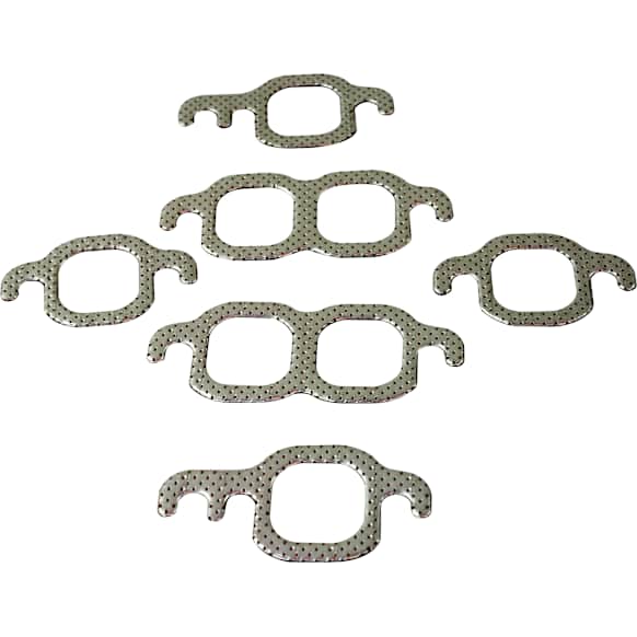 MS9275B Exhaust Manifold Gasket - Compressed fiber laminate, Direct Fit, Set of 6