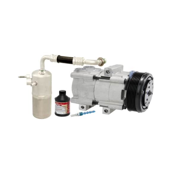 2003 Ford F-150 - A/C Compressor, Supercharged, Wiith Blue Orifice Tube, 58167 (Comp), 83021 (Accum), 38621 (Orifice), 59007 (Oil), O-Rings, Wiith FS10 Compressor, Factory Air, With Clutch, 6-Groove Pulley, 5.4L 8Cyl