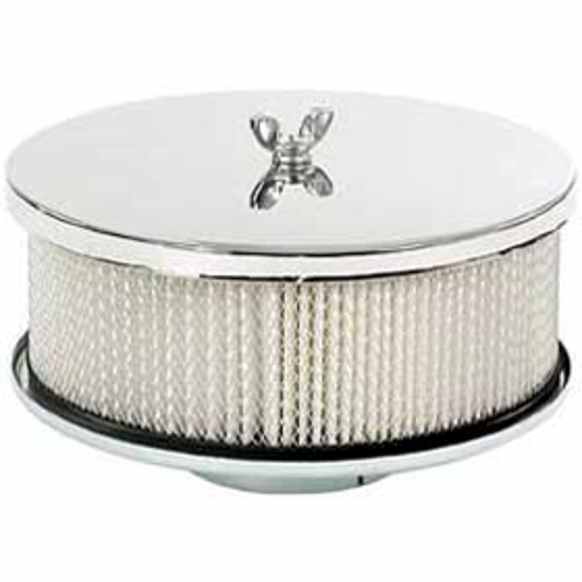 1490 Air Cleaner - Chrome, 6-1/2 Inch Dia. 3-1/4 Inch Height, Fits 2-5/16 Inch or 2-5/8 Inch Dia. Carb. Neck