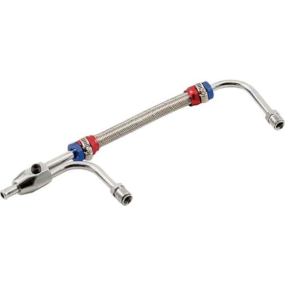 1556G Adjustable Fuel Line with Red and Blue Hose Ends, Fits Holley 4150 & 4160 Series Carburetors