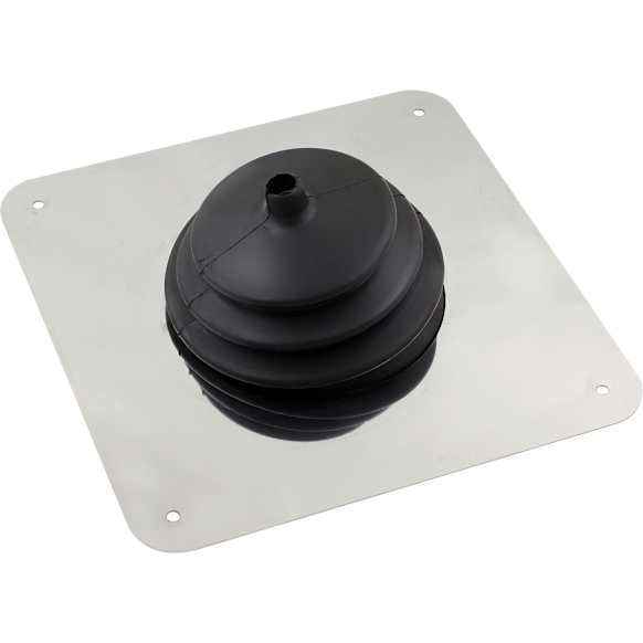 1650 Shift Boot - Black, Rubber, Large round boot with 8 Inch Square Plate