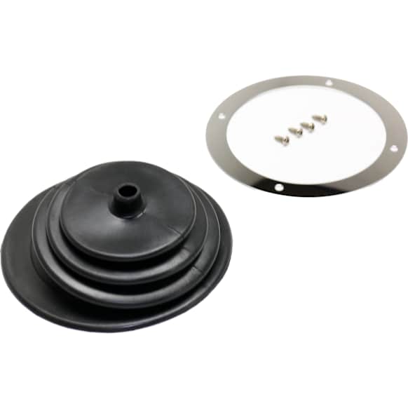 1651 Shift Boot - Black, Rubber, Small round boot with 5-1/2 Inch round trim ring.