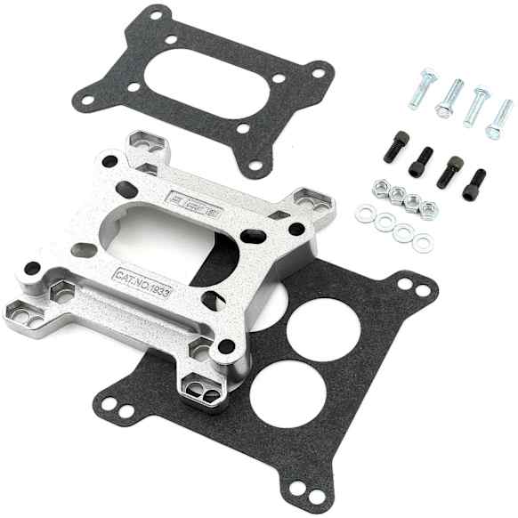 1933 Carburetor Adapter, squarebore 4-Barrel carburetors to 2-Barrel squarebore intake manifolds.