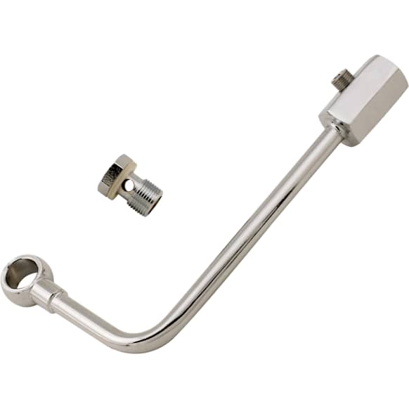 29883 Carburetor Fuel Feed Line - Chrome, Steel, May Require Minor Modification