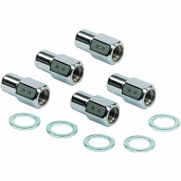 4301G Competition Open End Style Lug Nuts -Set Of 5, 1/2-20, Length 1-5/8 Inch, Hex Size 13/16 Inch, Shank Dia. .680 Inch, Shank Length 3/4 Inch.