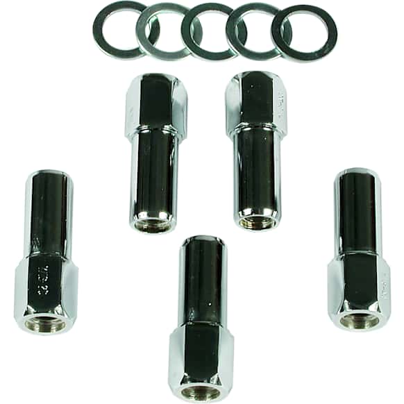 4303G Competition Open End Style Lug Nuts - Set Of 5, 1/2-20, Length 2-1/4 Inch, Hex Size 13/16 Inch, Shank Length 1-3/8 Inch, Shank Dia. .680 Inch