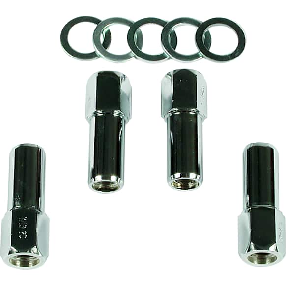 4305 Competition Open End Style Lug Nuts - Set Of 5, 1/2-20, Length 1-15/16 Inch, Hex Size 13/16 Inch, Shank Dia. .680 Inch, Shank Length 1.00 Inch