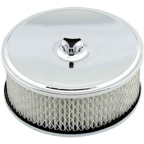4346 Air Filter Assembly - Chrome - 6-1/2 Inch x 2-7/16 Inch, Fits 2,3 or 4-Barrel Carburetors with 5-1/8 Inch Neck
