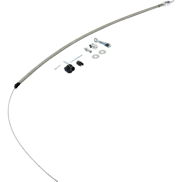 5657 Universal, Throttle Cable Kit - Stainless Steel Braided, Adjustable and cuts to length. 36 Inch cable with 24 Inch sleeve.