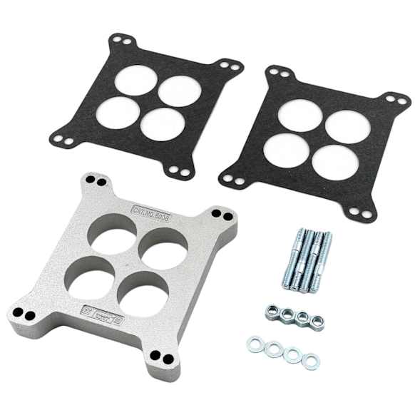 6006 Carburetor Spacer Kit - 1 Inch Ported Center, This Die-Cast Aluminum Carburetor Spacer Kit Fits Holley & Carter with a 1 Inch Ported Center.