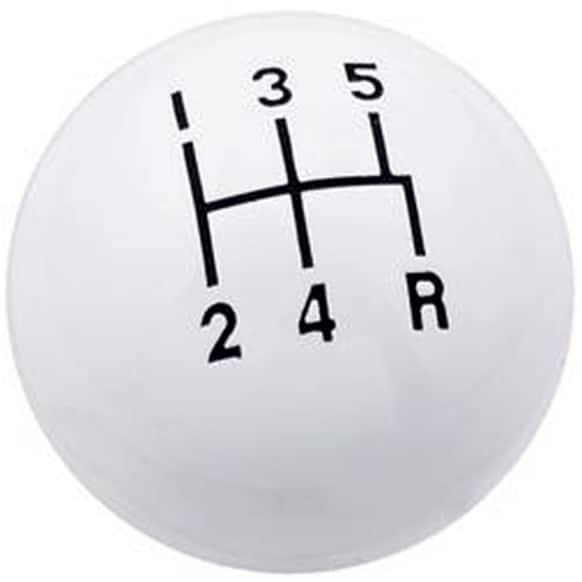 9619 Shift Knob - White, Composite, Round, Universal, Sold Individually