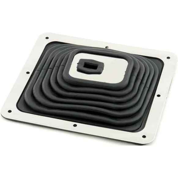 9649 Shift Boot - Black, Rubber, Large 7-3/4 x 9 Inch Shifter Boot with Trim Ring and Mounting Screws.