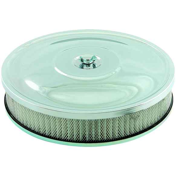 9798 Air Cleaner -10 Inch x 2 Inch Chrome, Fits 2-Barrel Carburetors with 2-5/8 Inch or 3-1/16 Inch Neck