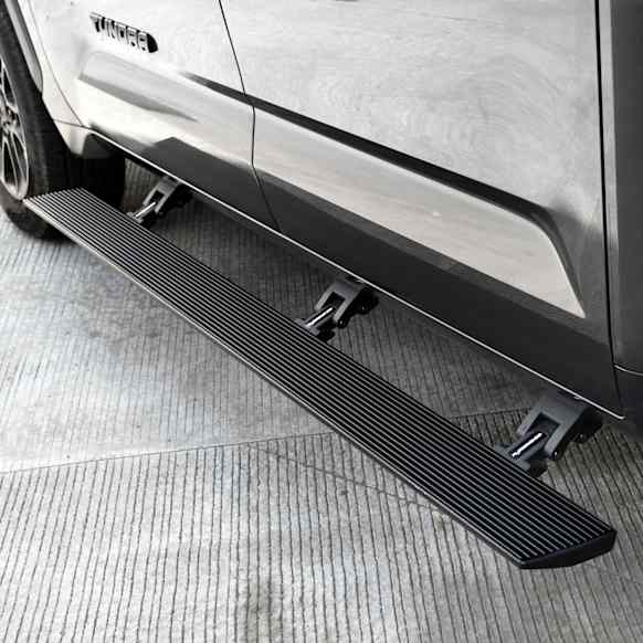 20441580T Running Boards, Protective Bedliner Coating, Aluminum, 4-Door, Extended Cab Pickup, E-BOARD E1 Electric Series