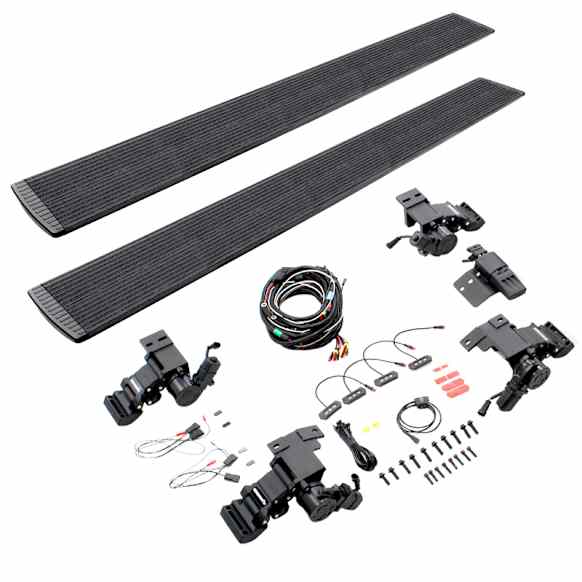 20443273T Running Boards, Protective Bedliner Coating, Aluminum, Crew Cab Pickup (Double Cab), E-BOARD E1 Electric Series