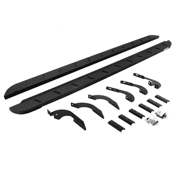 63442987ST Running Boards, Protective Bedliner Coating, Steel, 4-Door, Crew Cab Pickup (Double Cab), RB10 Slim Line Series