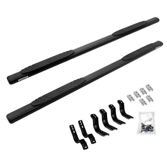 684443280T Side Steps - Textured Black, Galvanized Steel, Set of 2