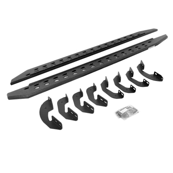 69443687ST Running Boards, Protective Bedliner Coating, Steel, 4-Door, Crew Cab Pickup, RB20 Slim Line Series