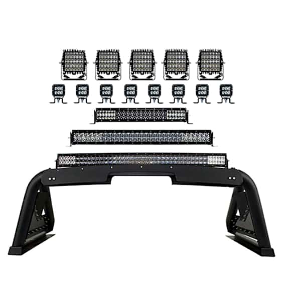 911620T Truck Bed Rack - Textured Black, Mild Steel, Direct Fit, Sold Individually
