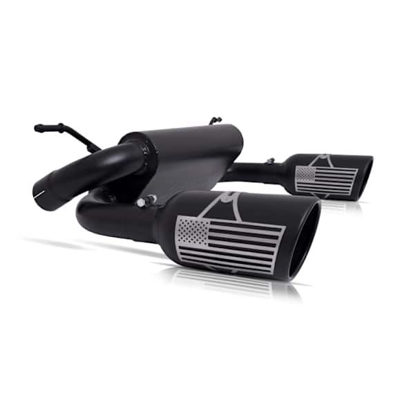 70-0001 Cat-Back Exhaust System, Made of Stainless Steel, Patriot Flag Dual Split Series