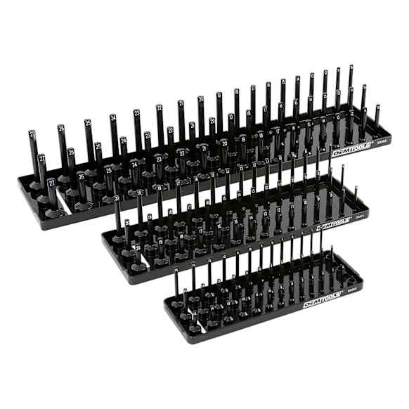 22338 3 Pc Socket Tray Set - Metric - Black - 3 Deep