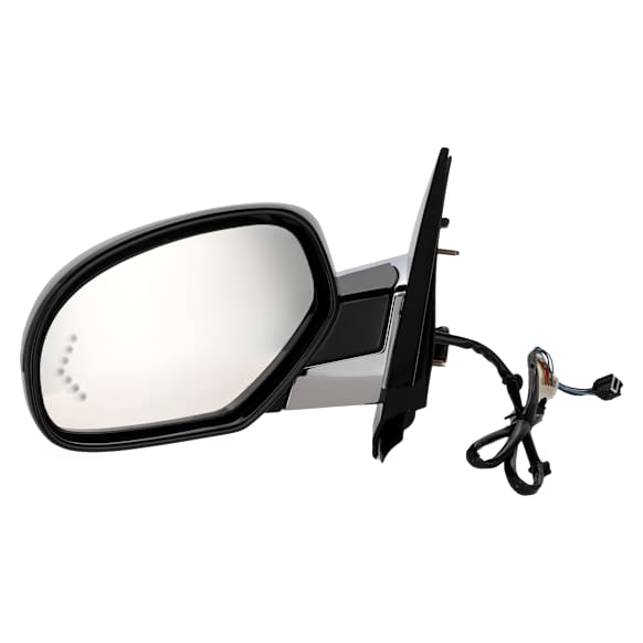 Driver Side Mirror, Power, Power Folding, Heated, Paintable, In-glass Signal Light, With memory, With Puddle Light, No Auto-Dimming, No Blind Spot Feature, Chrome Cap