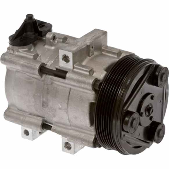 2005 Ford F-150 - A/C Compressor, 6 Groove; Fs10; O-Ring (2) 1311385, With Clutch, 6-Groove Pulley, 4.2L 6Cyl, 65 Series