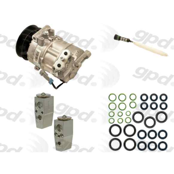 9611323 4-Piece Kit A/C Compressor, With Clutch, 6-Groove Pulley, 1.8L, 4Cyl, Includes (1) A/C Compressor, (1) Drier Desiccant Element, (1) A/C Expansion Valve and (1) A/C O-Ring and Gasket Seal Kit