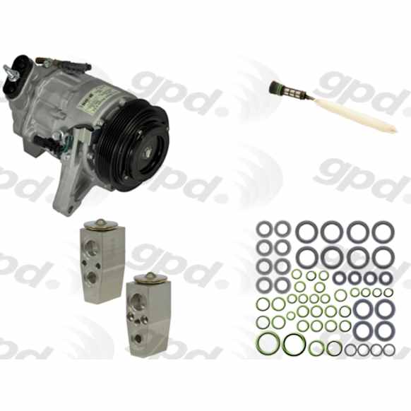 2013 Buick LaCrosse - 4-Piece Kit A/C Compressor, With Clutch, 6-Groove Pulley, 3.6L 6Cyl, Includes (1) A/C Compressor and (1) A/C Service Kit (A/C Expansion Valve, A/C O-Ring and Gasket Seal Kit, and Drier Desiccant Element)