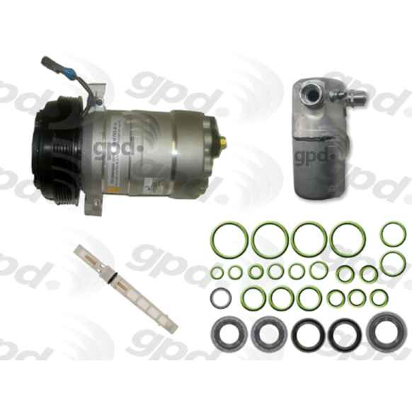 1995 Buick Regal - 4-Piece Kit A/C Compressor, With Clutch, 6-Groove Pulley, 3.8L 6Cyl, Includes (1) A/C Compressor and (1) A/C Service Kit (A/C Accumulator, A/C Orifice Tube, and A/C O-Ring and Gasket Seal Kit)