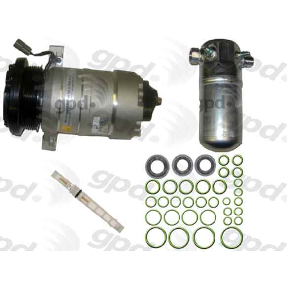 9611613 4-Piece Kit A/C Compressor, With Clutch, 6-Groove Pulley, Includes (1) A/C Compressor, (1) A/C Accumulator, (1) A/C Orifice Tube and (1) A/C O-Ring and Gasket Seal Kit