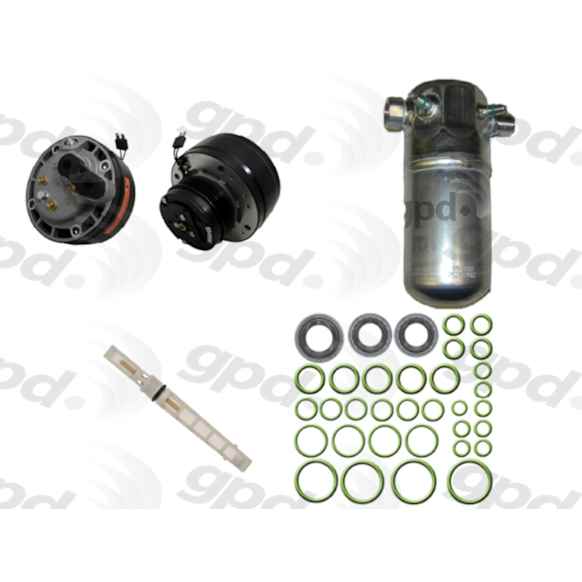1991 Chevrolet G30 - 4-Piece Kit A/C Compressor, With Clutch, 6-Groove Pulley, 5.7L 8Cyl, Includes (1) A/C Compressor and (1) A/C Service Kit (A/C Accumulator, A/C Orifice Tube, and A/C O-Ring and Gasket Seal Kit)