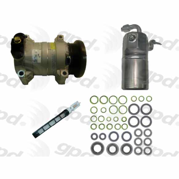 9611753 4-Piece Kit A/C Compressor, With Clutch, 6-Groove Pulley, Includes (1) A/C Compressor, (1) A/C Accumulator, (1) A/C Orifice Tube and (1) A/C O-Ring and Gasket Seal Kit