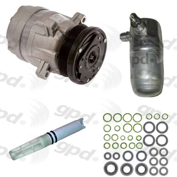 9611758 A/C Compressor Kit, Includes (1) A/C Compressor, (1) A/C Accumulator, (1) A/C Orifice Tube, (1) A/C O-Ring and Gasket Seal Kit